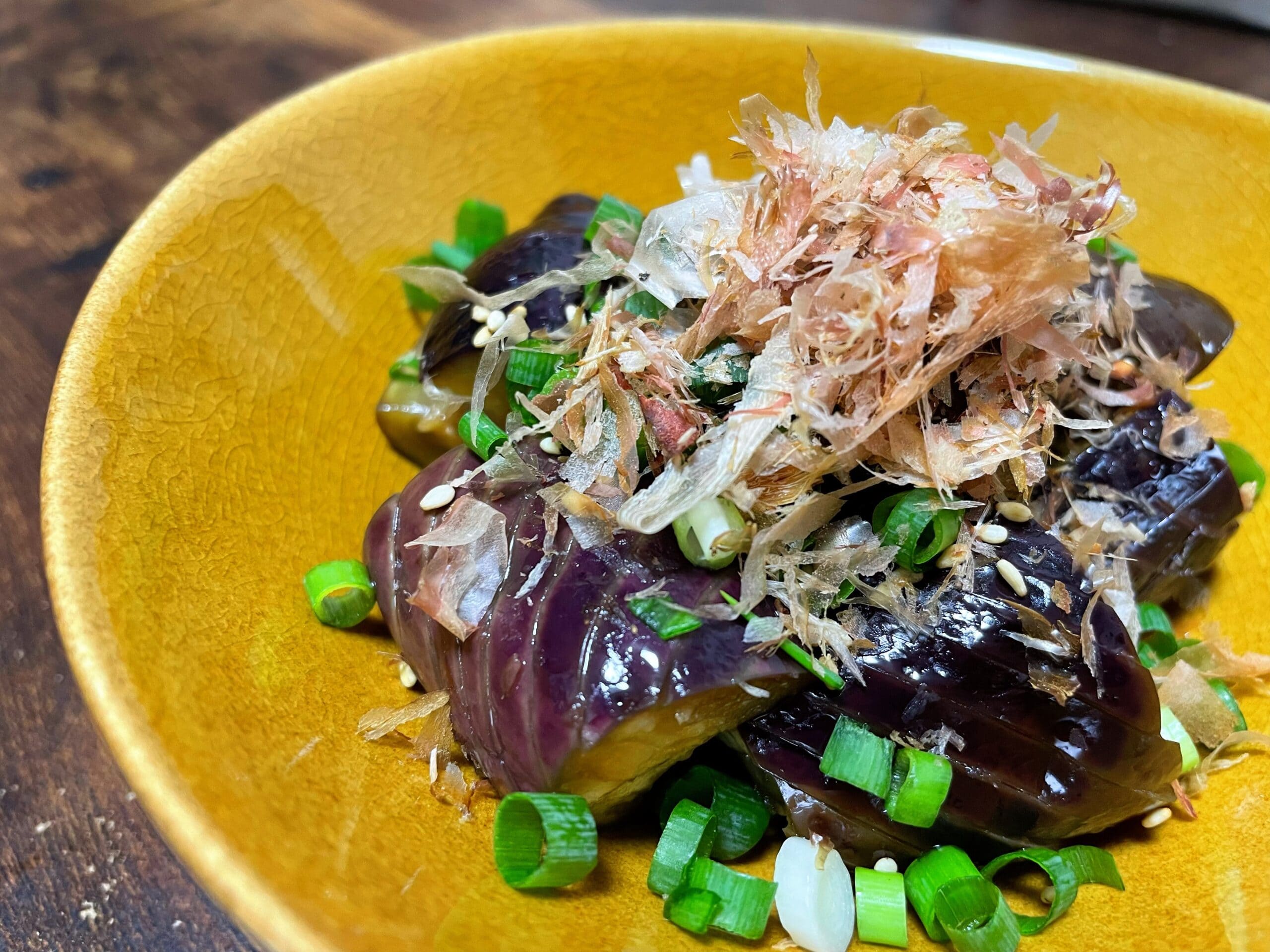 レンジ焼きナスのねぎポン酢