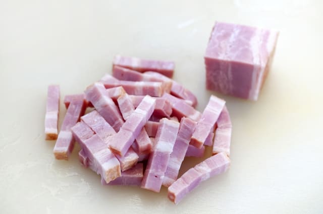 ガリバタ醤油おかずに加えるベーコン