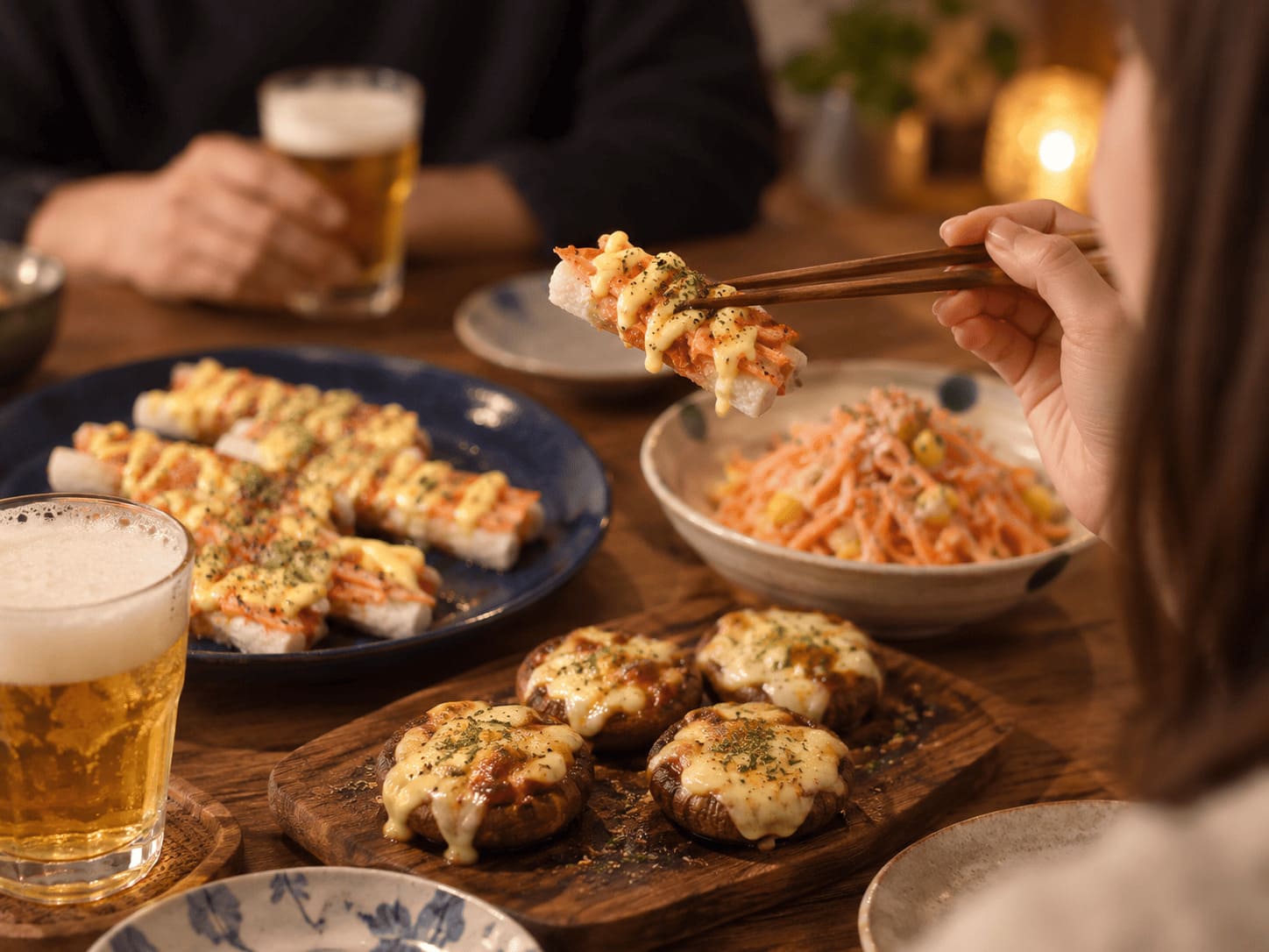 ビールと一緒に楽しむ、疲れた夜でもすぐ作れる簡単おつまみの食卓